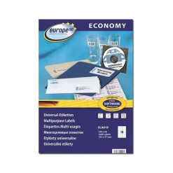 Europe100 - 1600 Étiquettes multi-usages blanches - 105 x 37 mm - réf ELA019