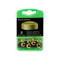 Exacompta - 8 Aimants - 0,9 cm de diamètre - or