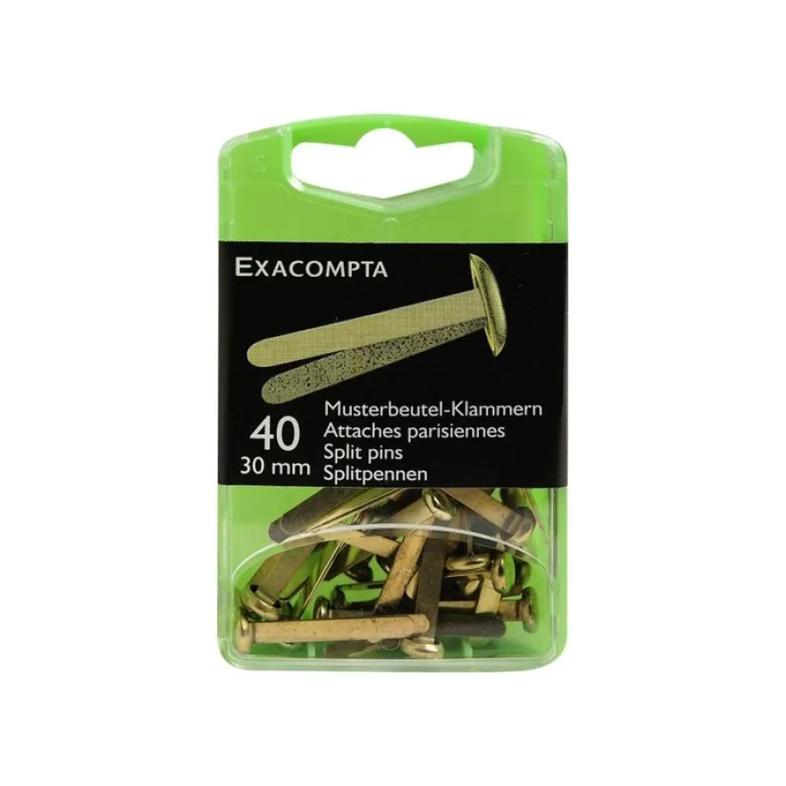Exacompta - 40 Attaches parisiennes - 30 mm - or