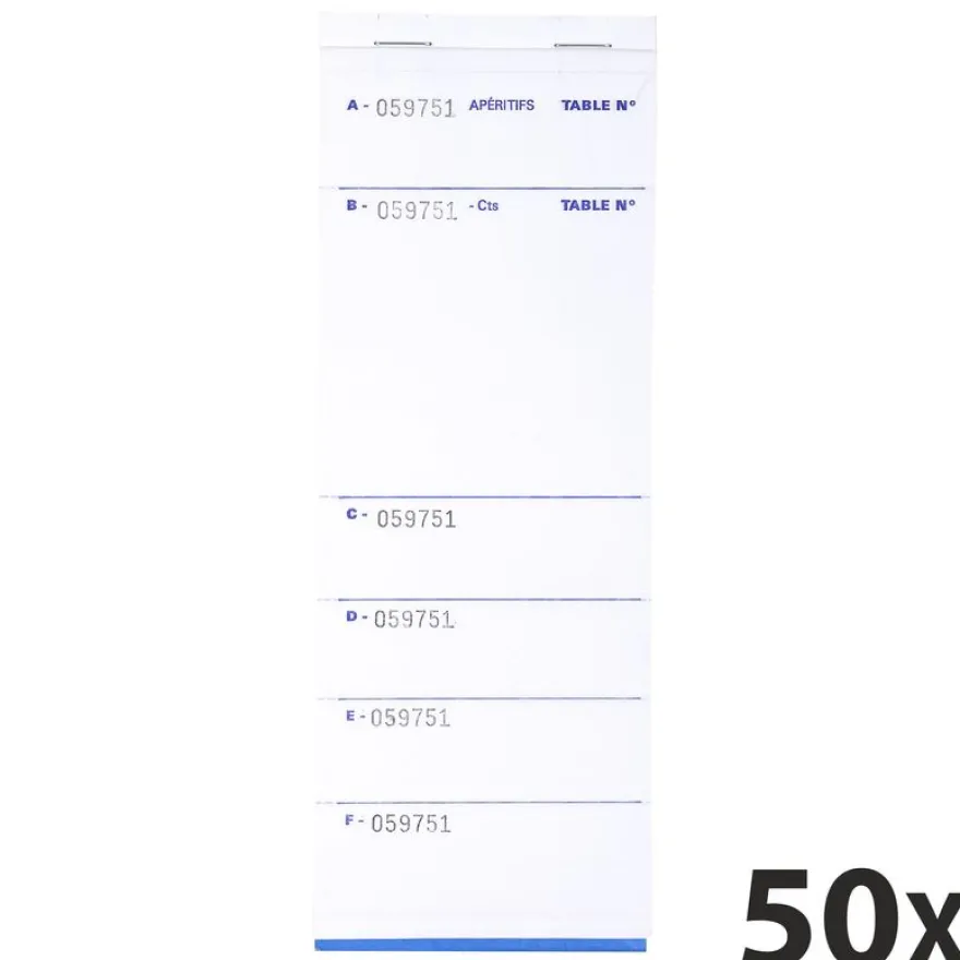 Exacompta - 5 Blocs brasserie de 50 feuilles en double - 95 x 260 mm