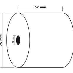 Exacompta - 10 Bobines offset - rouleaux caisses et calculatrices - 57 x 70 x 12 mm - 40 m