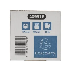 Exacompta - 20 Bobines thermiques - rouleaux TPE Safecontact - 1 pli - 57 x 40 x 12 mm - 18 m