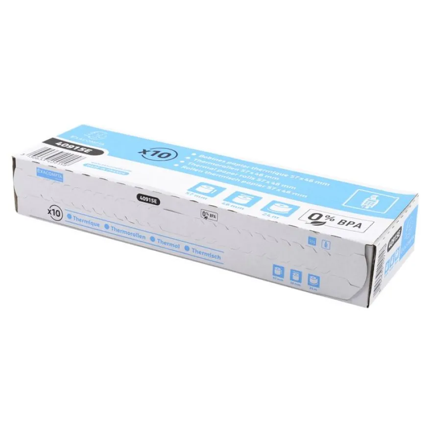 Exacompta - 10 Bobines thermiques - rouleaux TPE - 57 x 46 x 12 mm - sans Bisphénol A