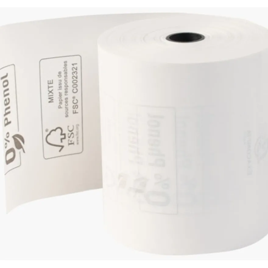 Exacompta - 10 Bobines thermique - rouleau caisse - 80 x 72 x 12 mm - 1 pli - sans phénol - 76 m