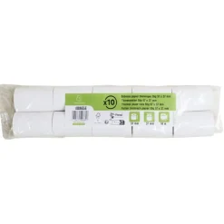 Exacompta - 10 Bobines Ticket Carte Bancaire 57x37mm - 18m - Thermique 55g/m² Sans Phénol - Blanc - Nouveauté
