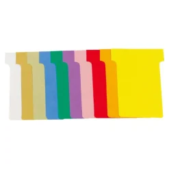 Exacompta - 100 Fiches en T - Taille 1,5 - coloris assortis - carton de 10 étuis