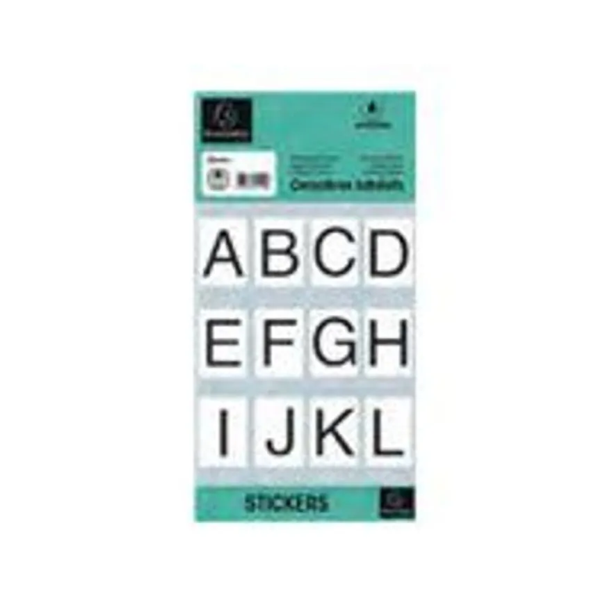 Exacompta - 45 Lettres adhésives A à Z - police 60 mm - vinyle - noir