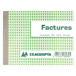 Exacompta - 10 Manifolds Carnets de factures - 50 dupli - 10,5 x 13,5 cm