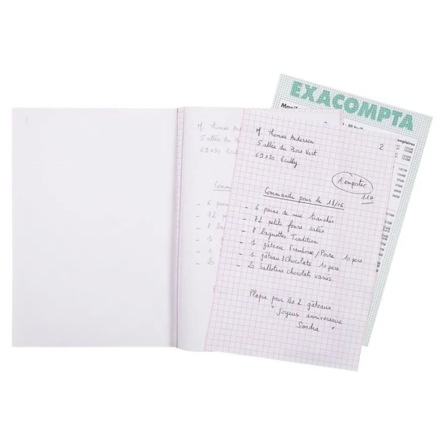 Exacompta - 10 Manifolds quadrillés 5x5 - 50 dupli - A5
