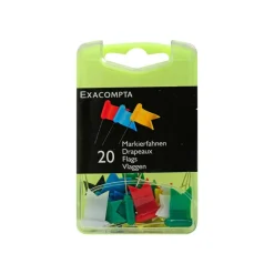 Exacompta - 20 Épingles drapeaux - couleur assorties