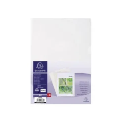 Exacompta - 10 Pochettes coin lisses - A4 - 13/100 - cristal translucide