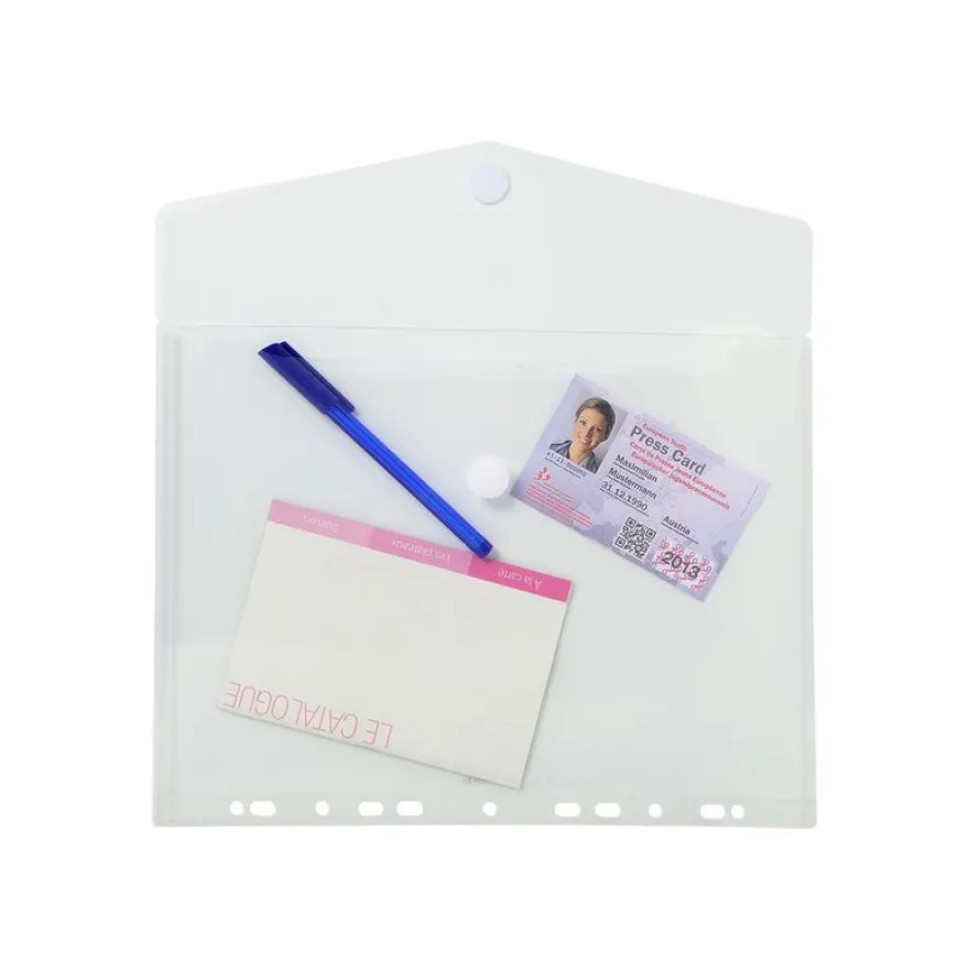 Exacompta - 5 Pochettes enveloppes perforées à scratch - A4 - transparentes