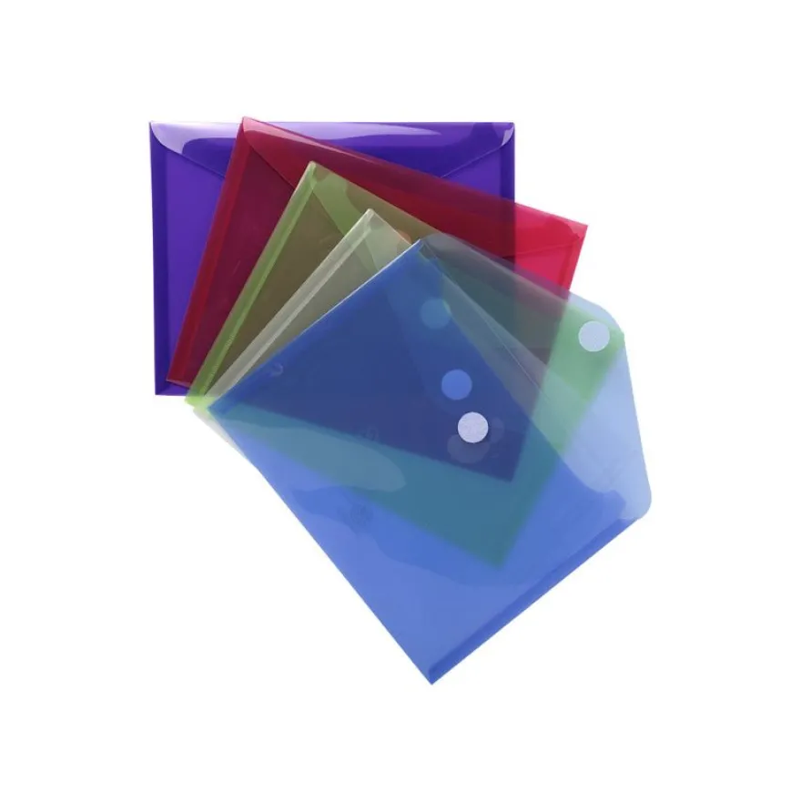 Exacompta - 5 Pochettes enveloppes à scratch - A5 - pour 90 feuilles - couleurs assorties