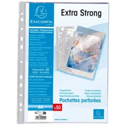 Exacompta - 50 Pochettes perforées - A4 - lisses - 9/100