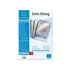 Exacompta - 10 Pochettes perforées - A4 - lisse 9/100