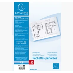 Exacompta - 10 Pochettes perforées - A3 paysage - 9/100