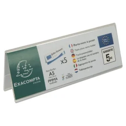 Exacompta - 5 Porte-noms double face - pour 210 x 75 mm