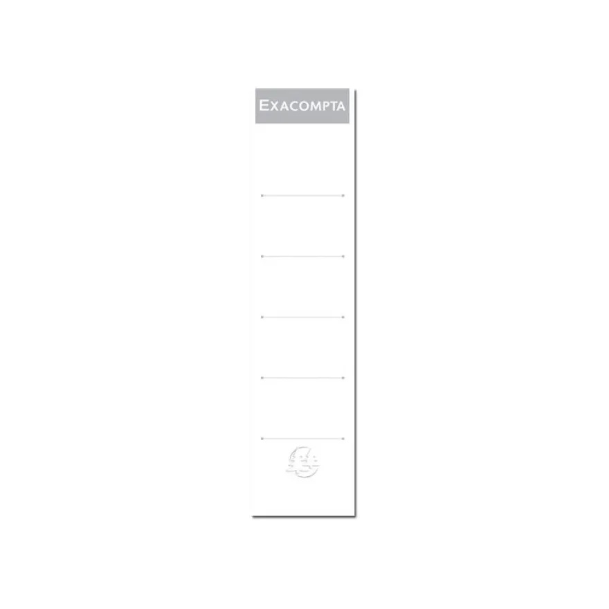 Exacompta - 10 Étiquettes classeur à levier - 50 mm - blanc