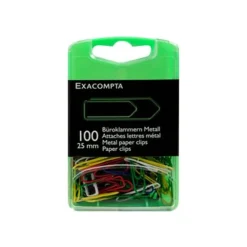 Exacompta - 100 Trombones attaches-lettres - 25 mm - couleurs assorties