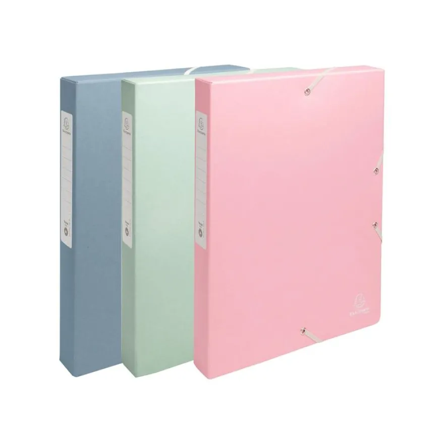 Exacompta - Boîte de Classement Dos 25mm - Carton Recyclé 600g/m² - Autentik - Couleurs Assorties