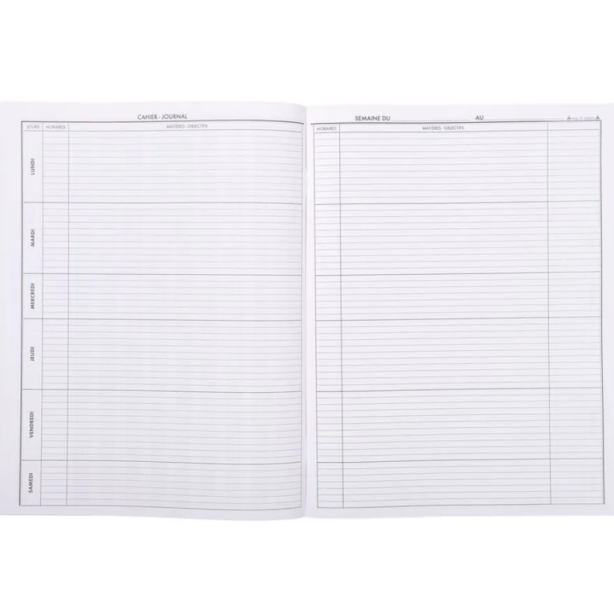 Exacompta - Cahier Journal de la classe - école primaire - double page par semaine - A4