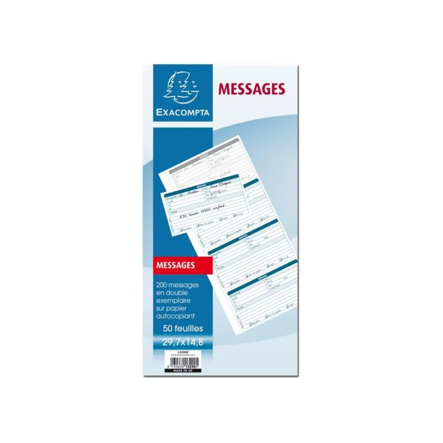 Exacompta - Carnet broché de messages téléphoniques - 50 dupli - 29,7 x 14,8 cm