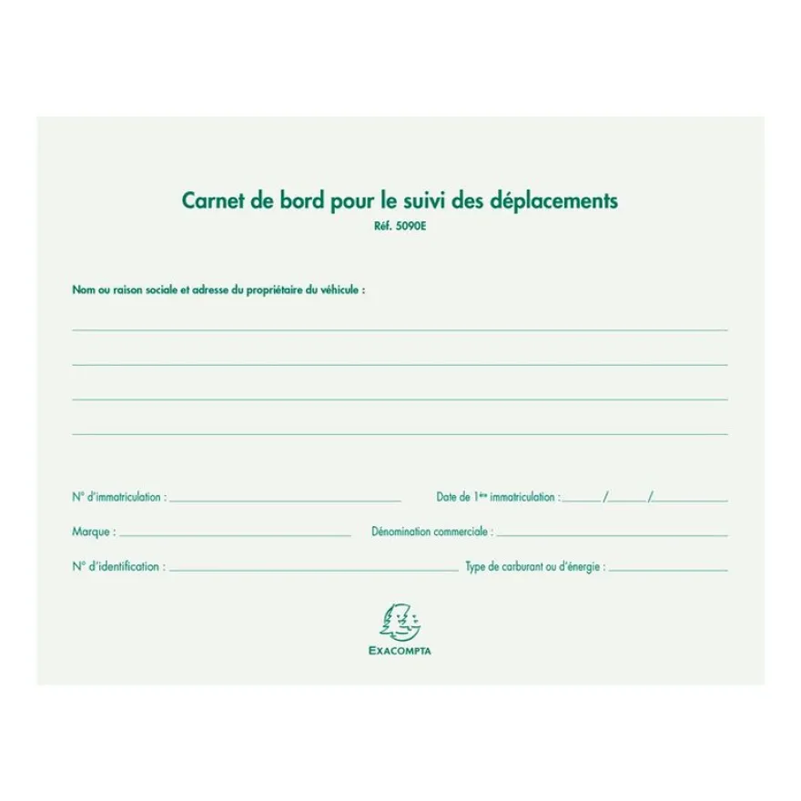 Exacompta - Carnet de bord pour le Suivi des déplacements - 14,8 x 19 cm
