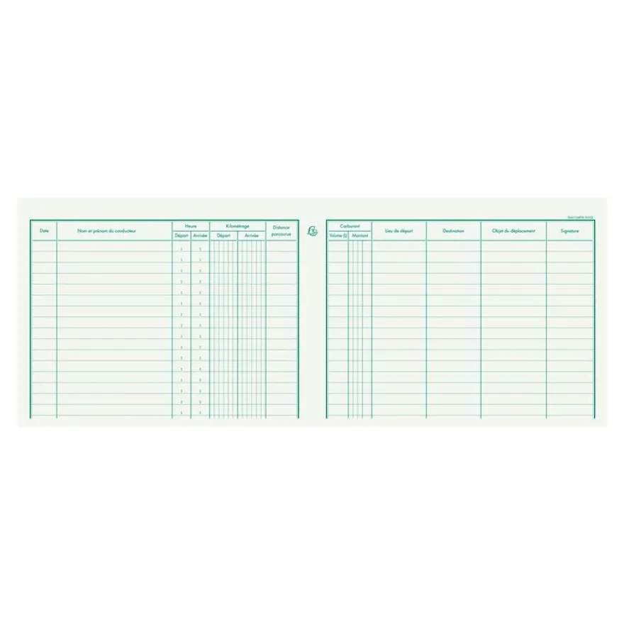 Exacompta - Carnet de bord pour le Suivi des déplacements - 14,8 x 19 cm