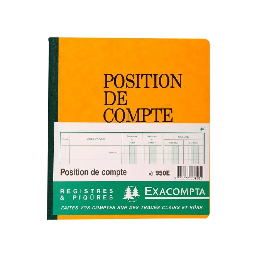Exacompta - Carnet de Position de compte - 21 x 19 cm - 80 pages