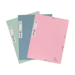 Exacompta - Chemises à Élastiques 3 Rabats - Carton Recyclé 400g/m² - Autentik - Couleurs Assorties