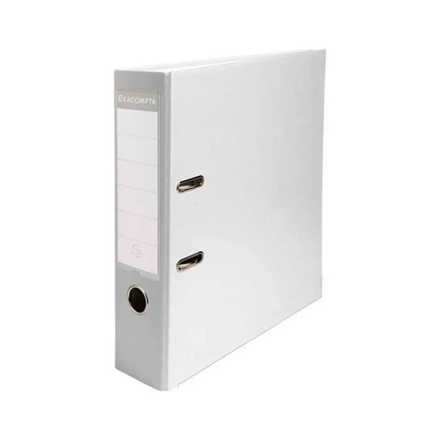 Exacompta - Classeur à levier - Dos 80 mm - A4 - pour 600 feuilles - blanc
