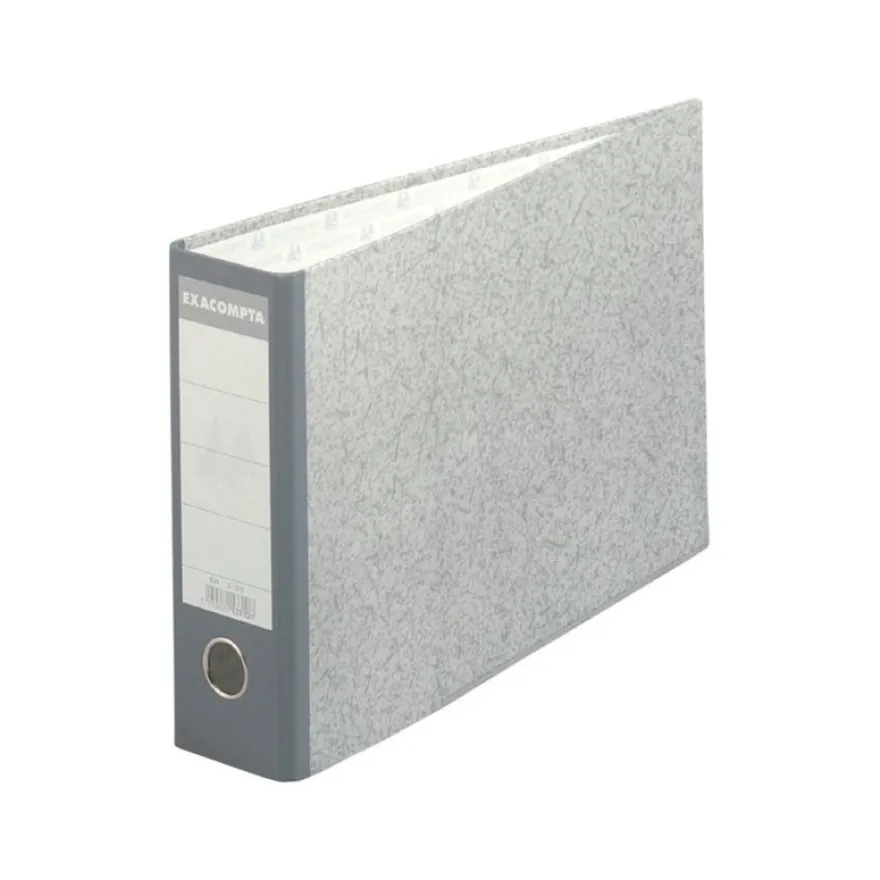 Exacompta - Classeur à levier à l'italienne - Dos 70 mm - A4 horizontal - pour 550 feuilles - gris marbré avec dos gris