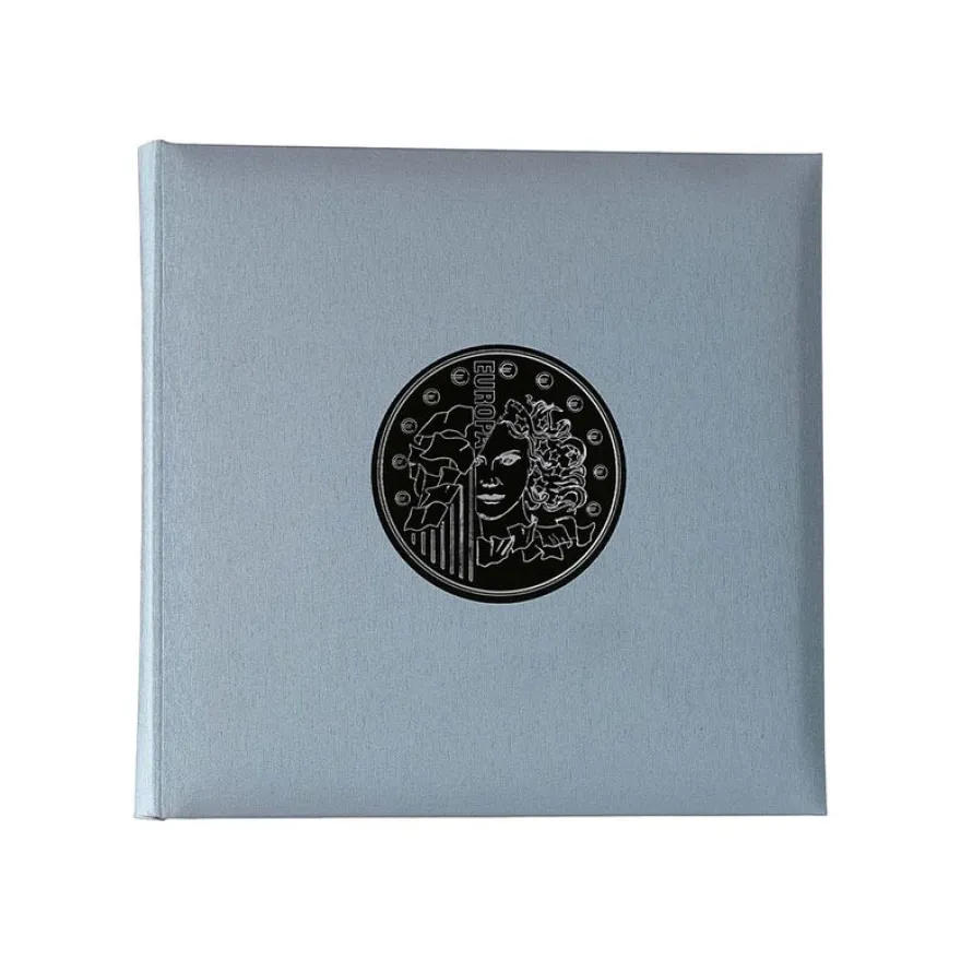 Exacompta - Classeur numismatique + 5 feuilles plastique - 24,5x25 cm - gris metallisé