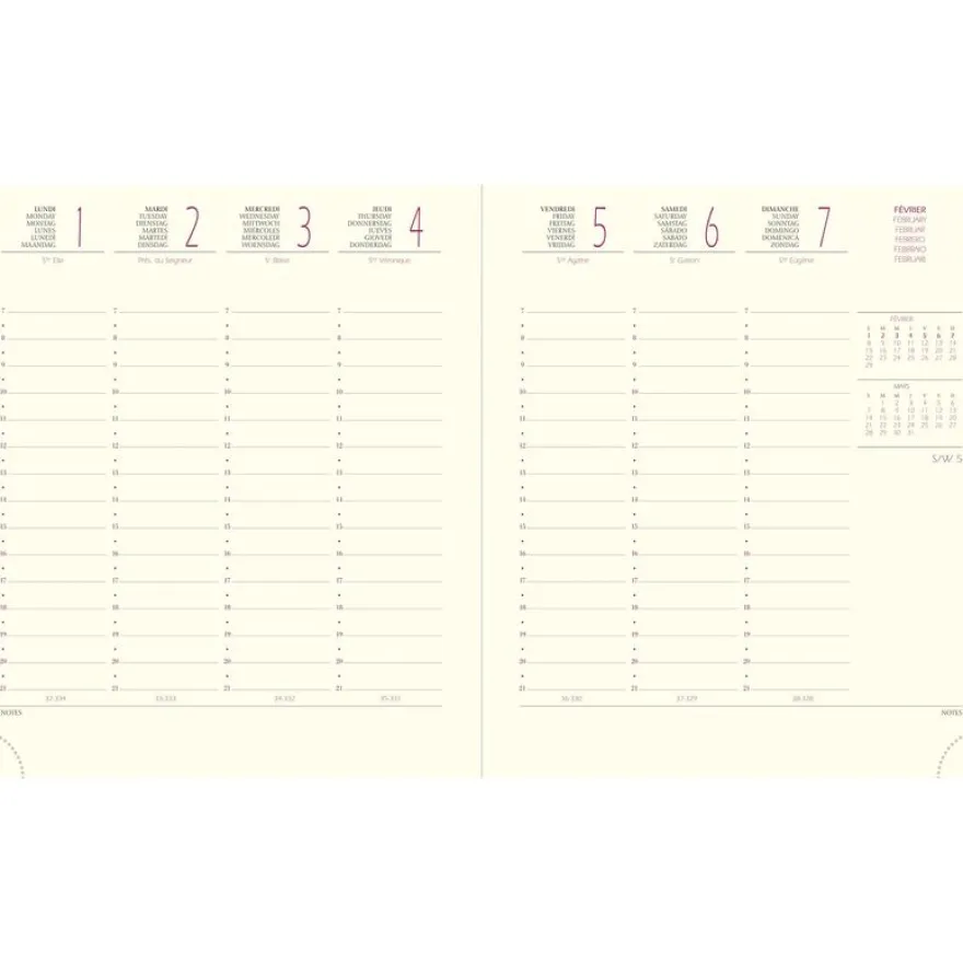Exacompta - Gwenaëlle Trolez Eurotime 18 - Agenda de bureau - 2024 - 170 x 150 mm - fleurs