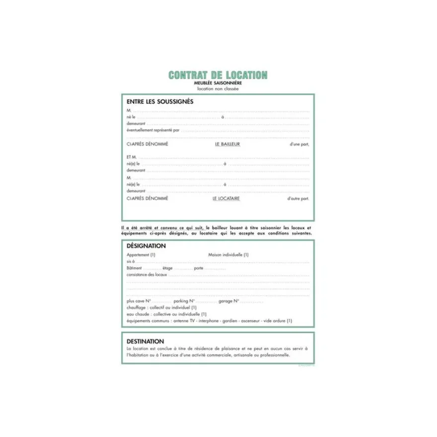 Exacompta - Kit dossier de location pour logement saisonnier