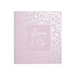 Exacompta - Livre d'or 140 pages tranche argent 21x19 Autentik rose candy