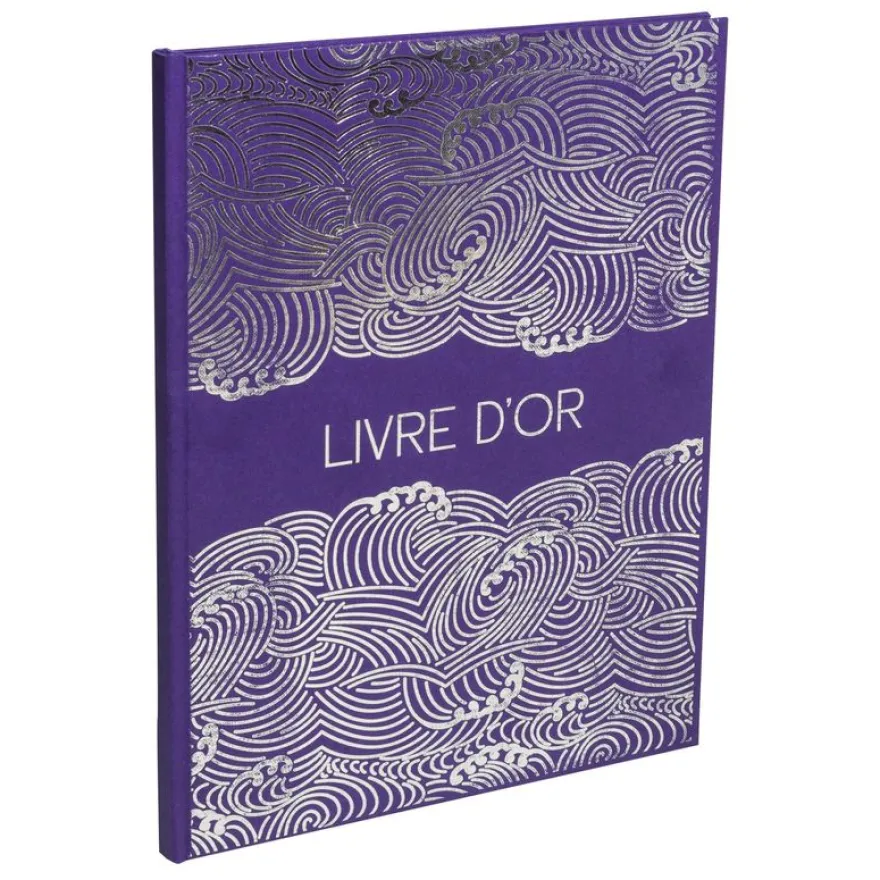 Exacompta - Livre d'or 100 pages tranche argent 27x22cm Japan violet
