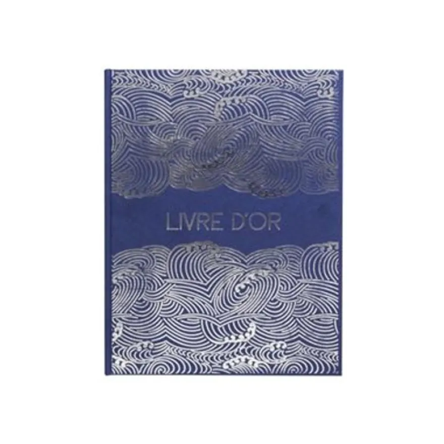 Exacompta - Livre d'or 100 pages tranche argent 27x22cm Japan bleu