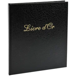 Exacompta - Livre d'or Balacron avec titre 140 pages blanches - 21x19 cm vertical