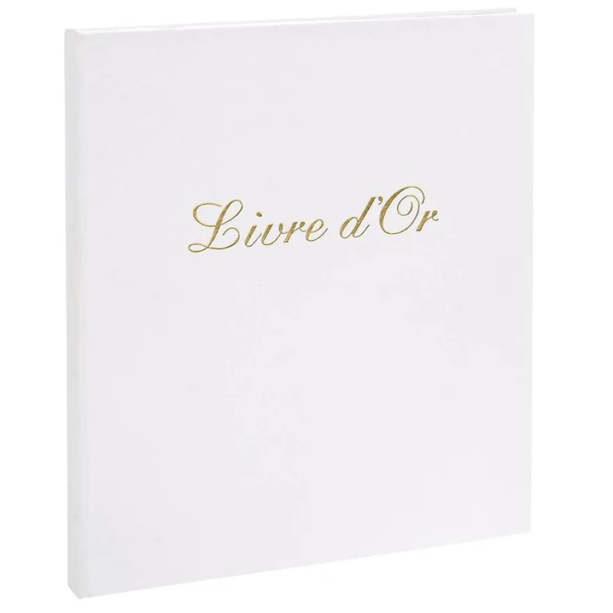 Exacompta - Livre d'or Balacron avec titre 140 pages blanches - 21x19 cm vertical