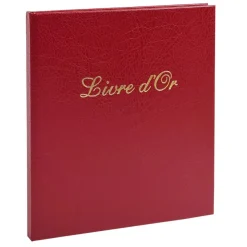 Exacompta - Livre d'or Balacron avec titre 140 pages blanches - 21x19 cm vertical