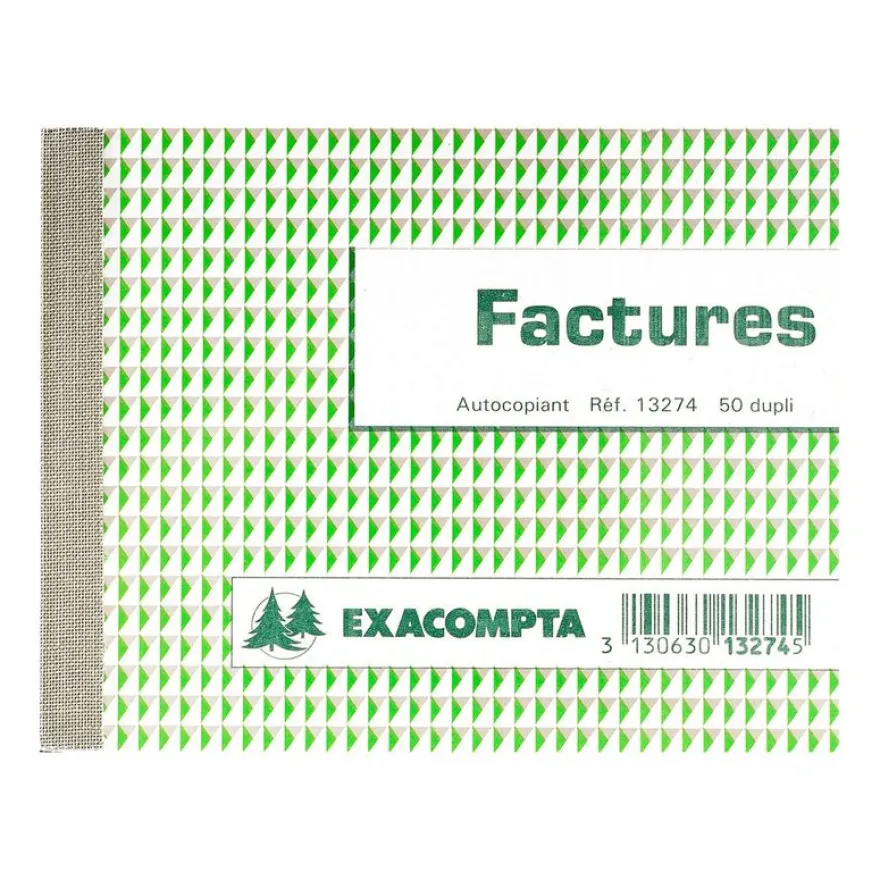 Exacompta - Manifold Carnet de factures - 50 dupli - 10,5 x 13,5 cm