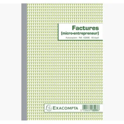 Exacompta - Manifold Carnet de factures pour micro-entrepreneurs - 50 dupli - 21 x 14,8 cm