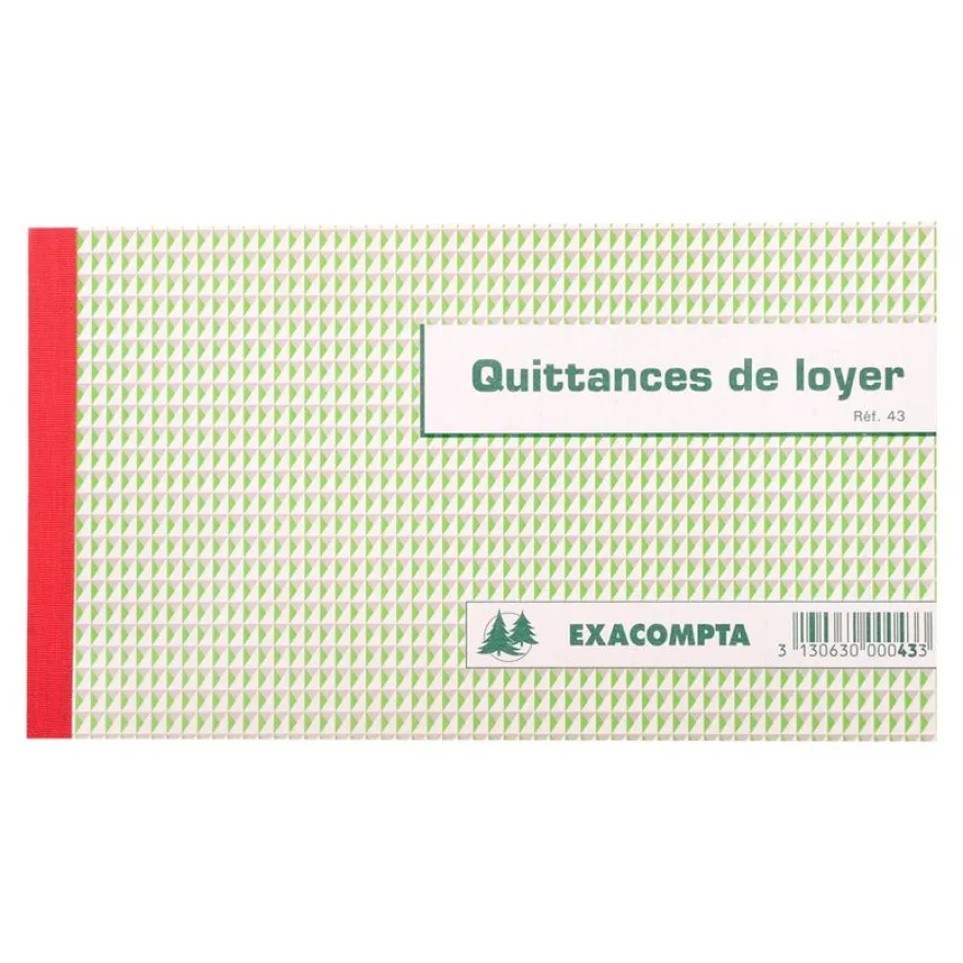 Exacompta - Manifold Carnet de quittances de loyer - 50 tripli - 12,5 x 21 cm