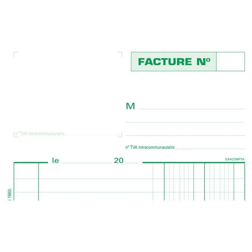 Exacompta - Manifold Carnet de factures - 50 tripli - 21 x 15 cm