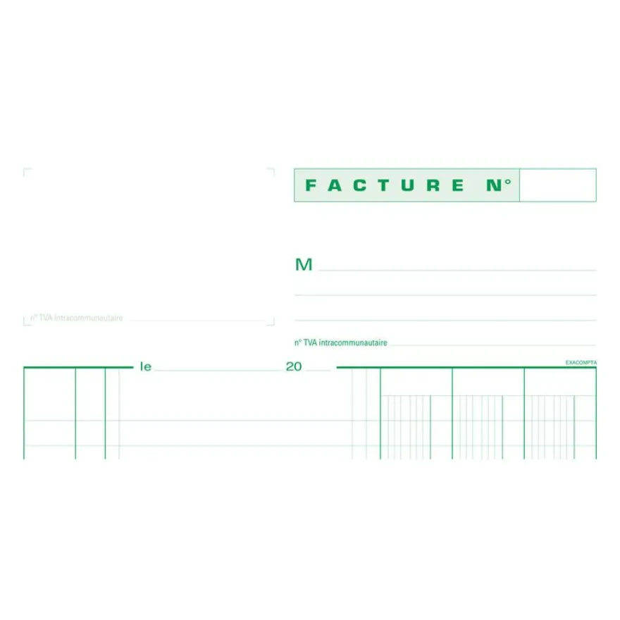 Exacompta - Manifold Carnet de factures - 50 dupli - A4