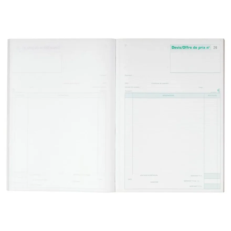 Exacompta - Manifold Carnet de devis/offre de prix - 50 tripli - A4