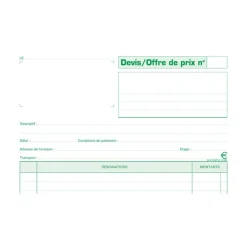 Exacompta - Manifold Carnet de devis/offre de prix - 50 tripli - A4