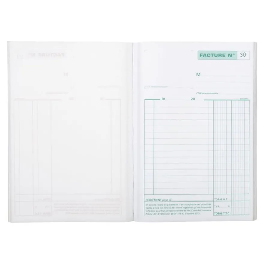 Exacompta - Manifold Carnet de factures avec TVA - 50 tripli - 21 x 15 cm