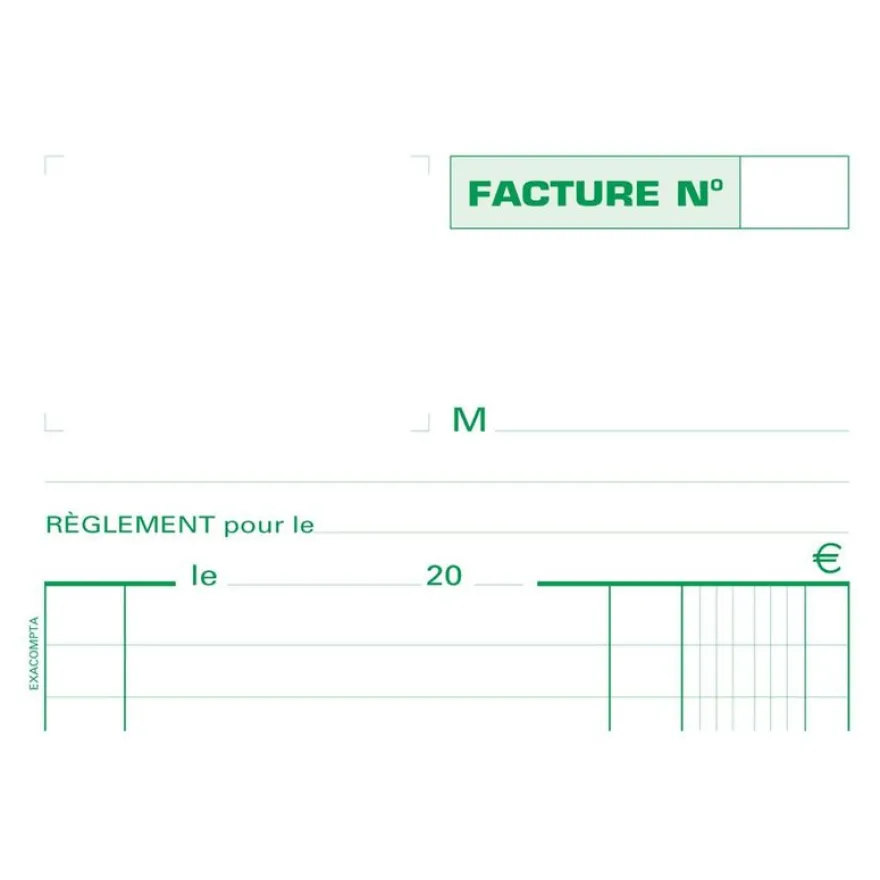 Exacompta - Manifold Carnet de factures - 50 dupli - 21 x 13,5 cm